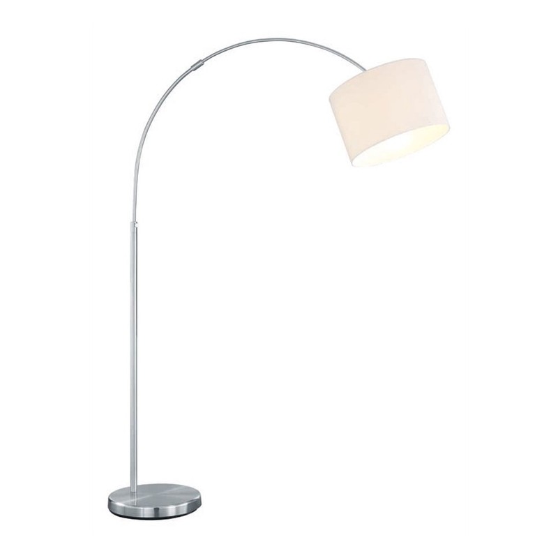 Pie salón niquel mate Trio con pantalla blanca HOTEL